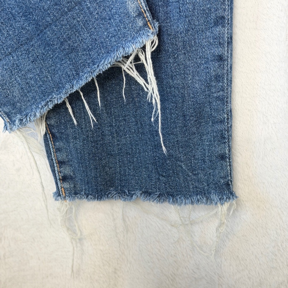 Old Navy Women's 12 Blue OG Straight High Rise Distressed Raw Hem Jeans - Picture 5 of 14